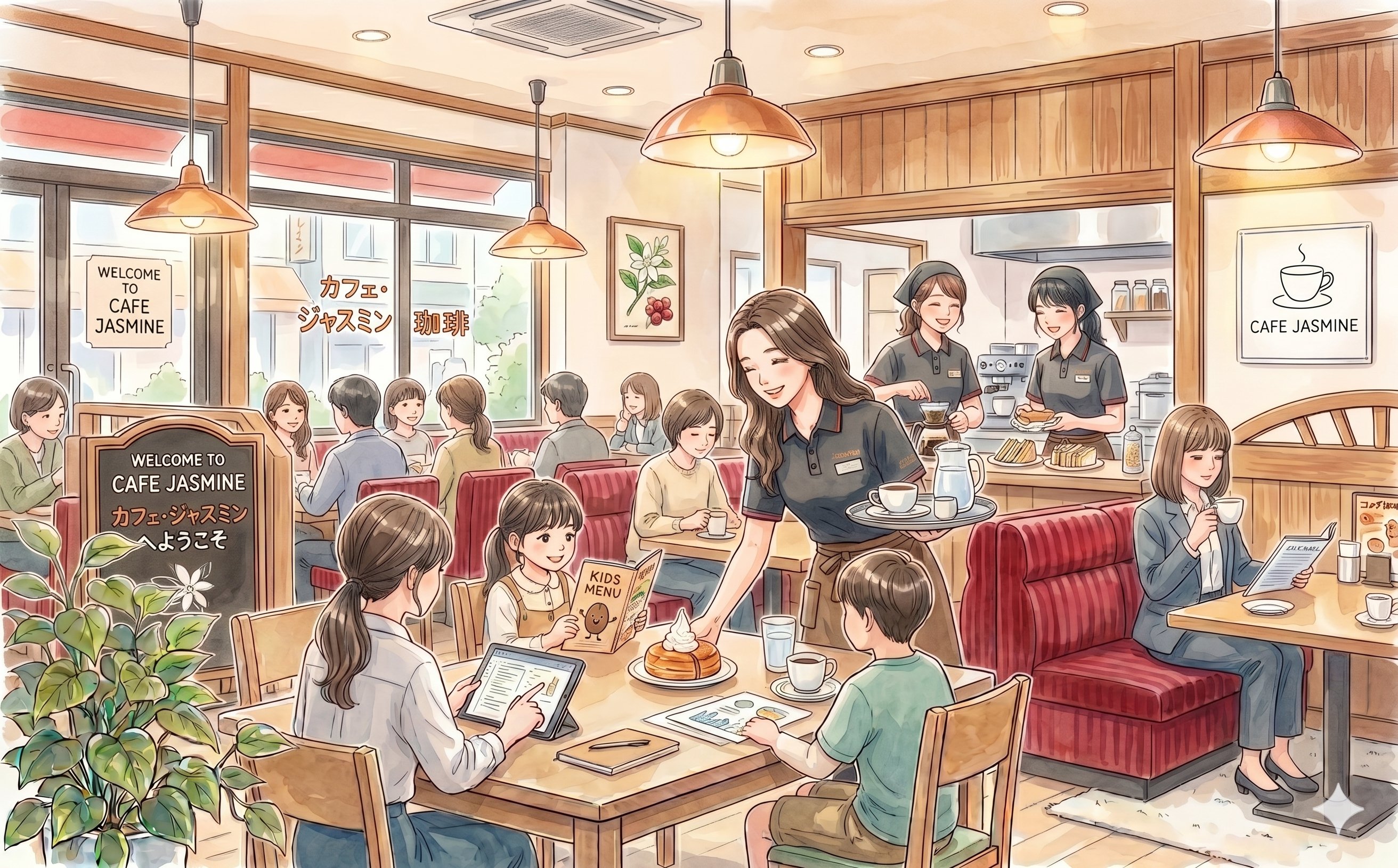 外で働く入居者
